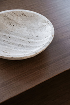 Travertine Deco Bowl Round beige