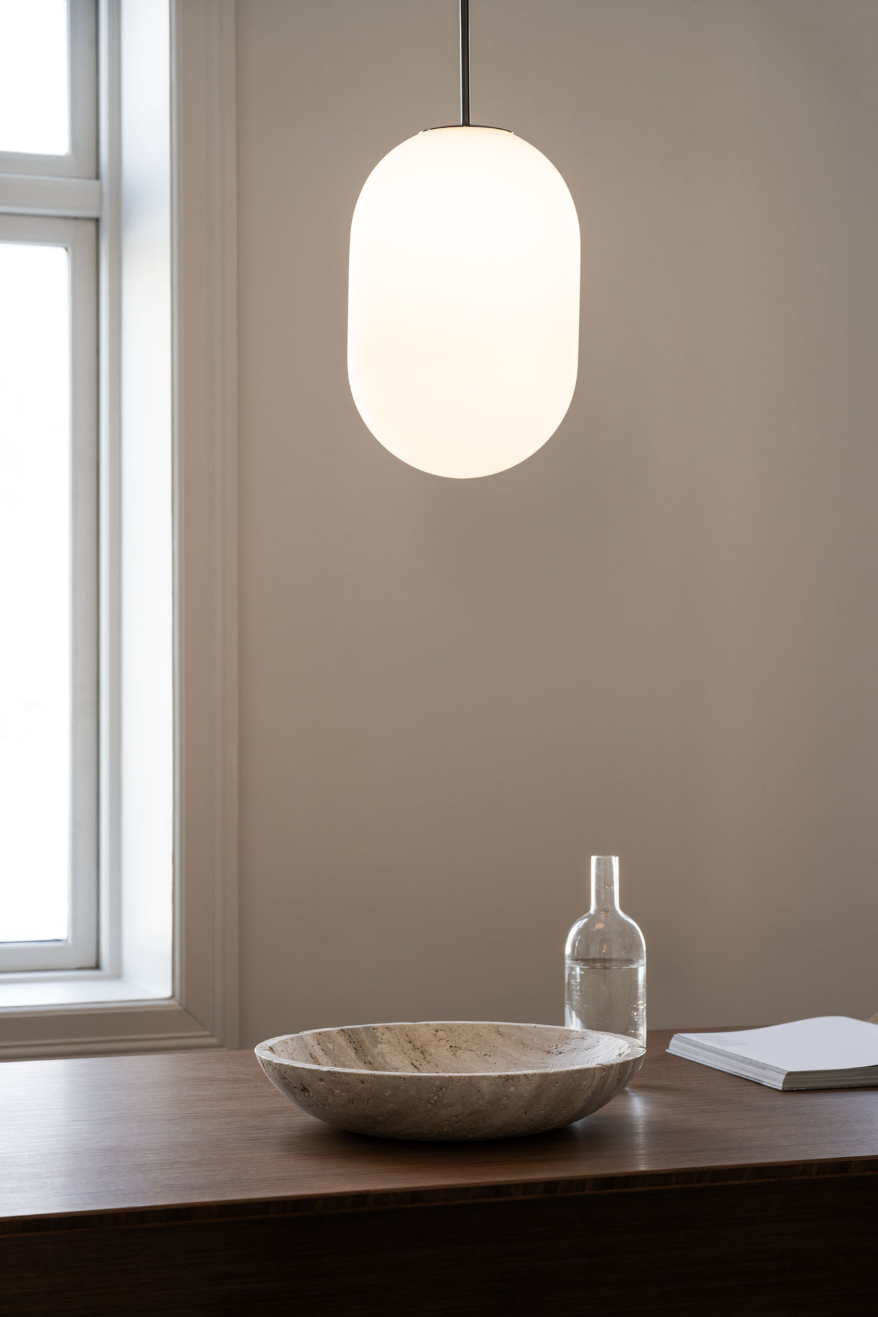 Travertine Deco Bowl Round beige