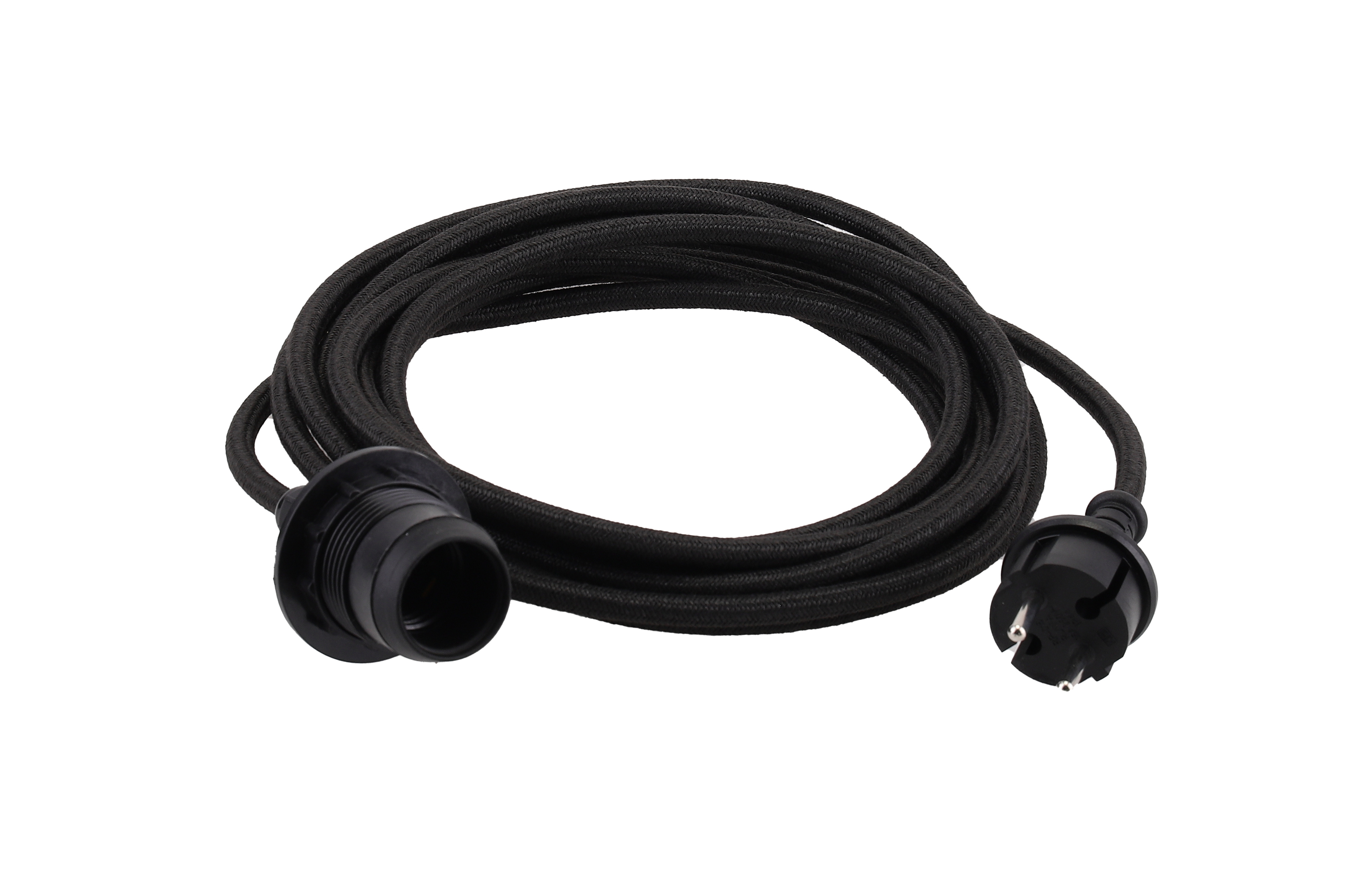 Outdoor cable set textile Black E27