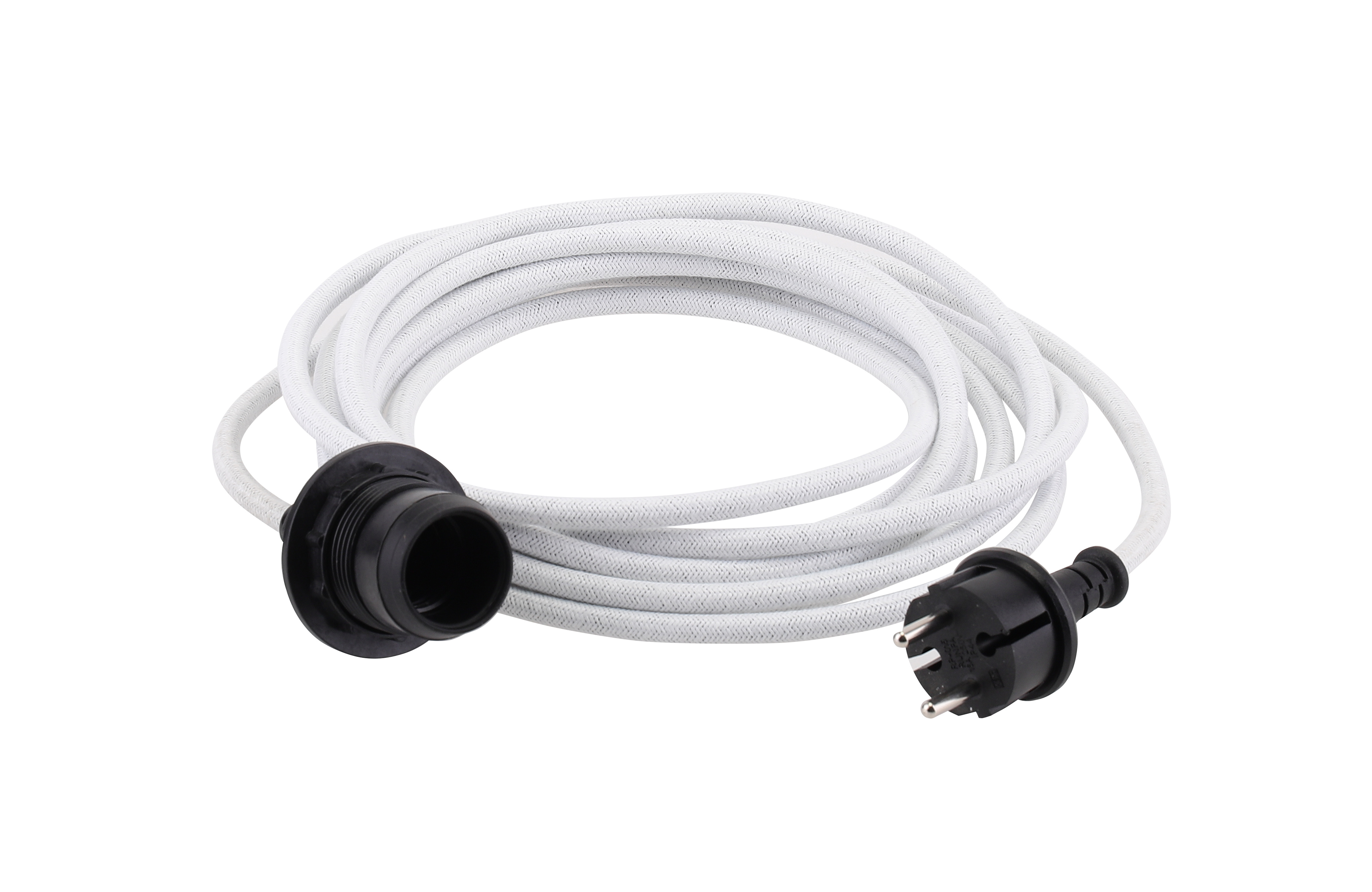 Outdoor cable set textile White E27