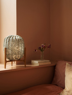 Prisma table Oak / African marigold green